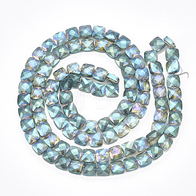 Electroplate Glass Beads Strands X-EGLA-S176-02-B02-1