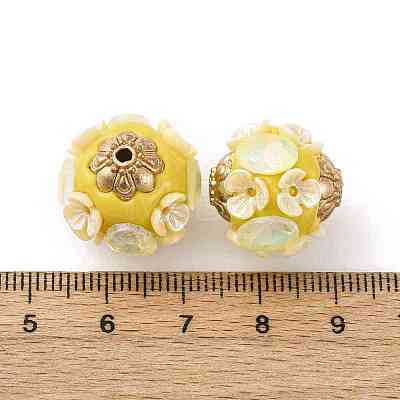 Handmade Resin Indonesia Round Beads IPDL-P005-23KCG-02-1