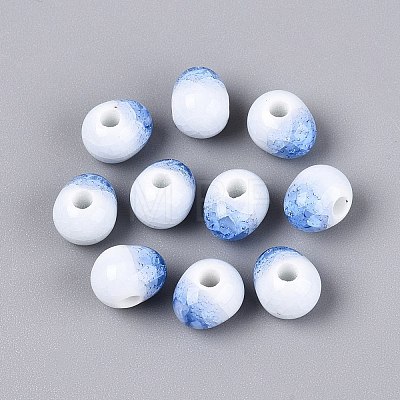 Handmade Crackle Porcelain Beads PORC-Q008-06B-06-1