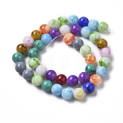 Spray Painted Glass Beads Strands DGLA-MSMC001-9-1