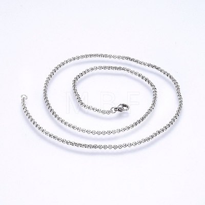 Tarnish Resistant 304 Stainless Steel Cable Chain Necklaces LS-NJEW-P226-02P-01-1