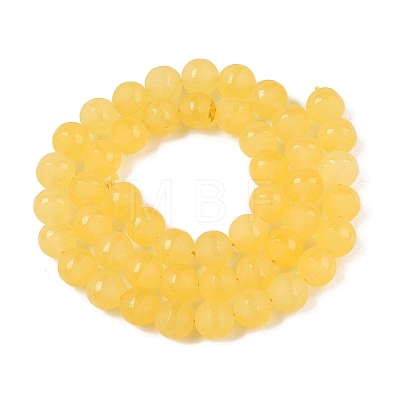 Frosted Natural White Jade Beads Strands G-T138-8mm-209J-1