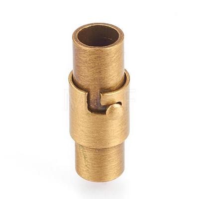 Brass Locking Tube Magnetic Clasps KK-K176-06AB-1