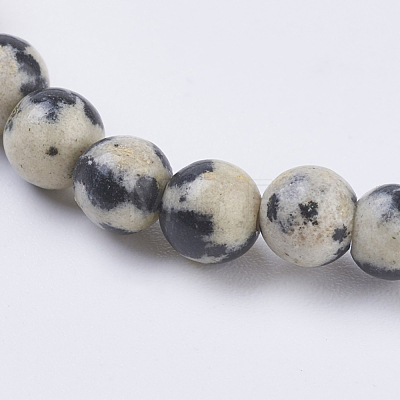 Natural Dalmation Jasper Beads Strands X-G-G515-4mm-06-1