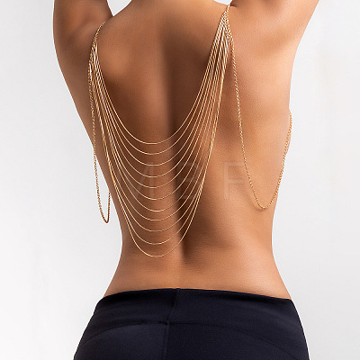 Brass Multi-Layered Tassel Chest Body Chains for Women WG39DA5-01-1