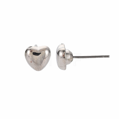 Heart Stud Earrings for Women EJEW-S213-02A-01S-RS-1