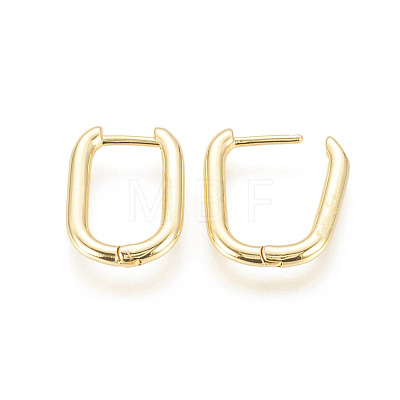 Brass Huggie Hoop Earrings X-EJEW-F245-04G-A-1