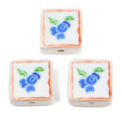 Printed Handmade Porcelain Beads PORC-G016-04C-1