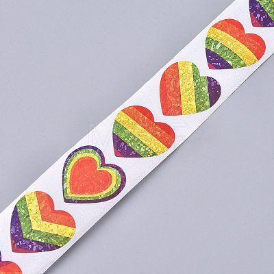 Heart Shaped Stickers Roll DIY-K027-A01-1