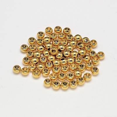Rack Plating and Vacuum Plating Brass Round Spacer Beads X-KK-I598-03G-RS-1