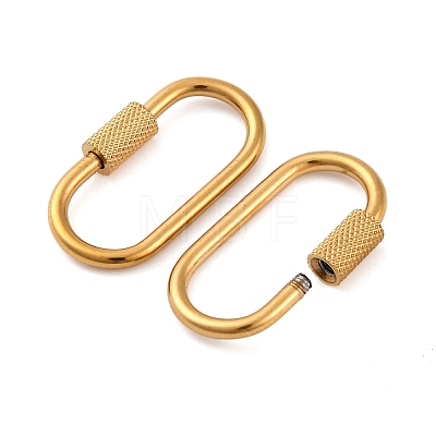 Ion Plating(IP) 304 Stainless Steel Screw Carabiner Lock Charms STAS-K192-01G-1