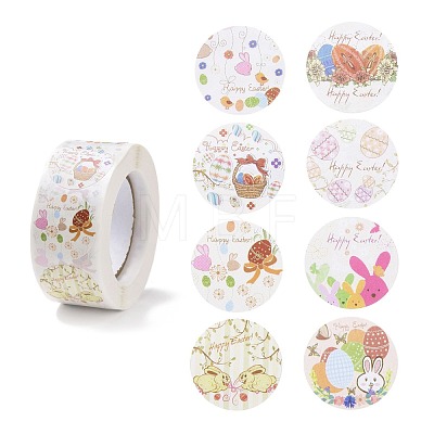8 Patterns Easter Theme Self Adhesive Paper Sticker Rolls DIY-C060-03I-1