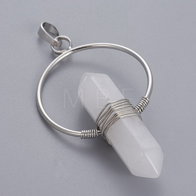Natural Quartz Crystal Double Terminated Pointed Pendants G-G771-A07-1