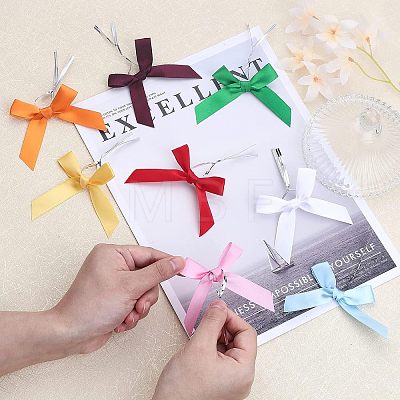 120Pcs 2 Colors Polyester Bowknot AJEW-CA0003-25-1