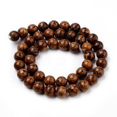 Natural Elephant Skin Jasper/Miriam Stone/Calligraphy Stone Beads Strands G-Q462-54-8mm-1