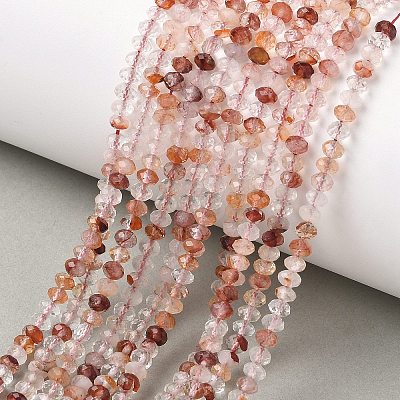 Natural Hematoid Quartz/Ferruginous Quartz Beads Strands G-Z161-C01-4x3mm-1