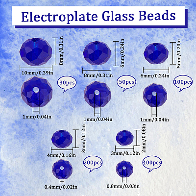Electroplate Glass Beads Strands EGLA-SC0001-25A-1