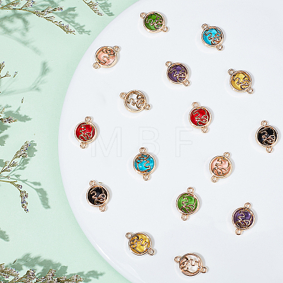   32Pcs 8 Colors Glass connector Charms GLAA-PH0002-21-1