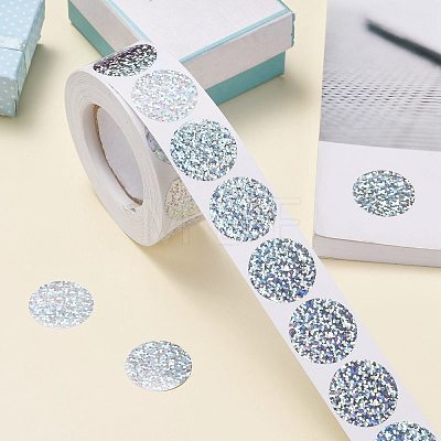 Self-Adhesive Blank Gift Tag Glitter Foil Sticker Labels DIY-G013-D01-1
