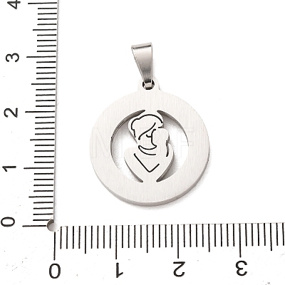 Mother's Day 304 Stainless Steel Enamel Pendants STAS-F368-02B-P-1