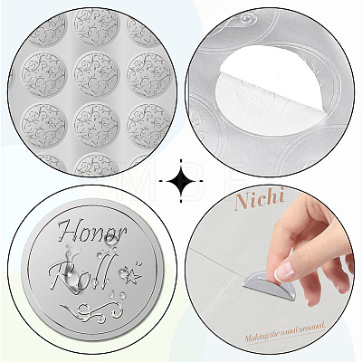 Custom Round Silver Foil Embossed Picture Stickers DIY-WH20008-004-1