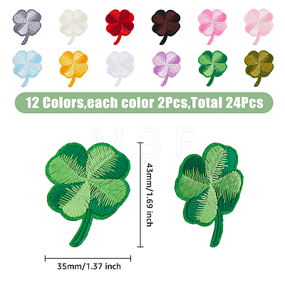 SUPERFINDINGS 24Pcs 12 Colors Computerized Embroidery Cloth Iron On/Sew on Patches CLOV-FH0001-01-1