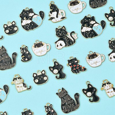 30Pcs 10 Styles Alloy Enamel Pendants ENAM-CJ0004-65-1