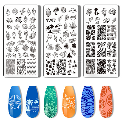 Stainless Steel DIY Nail Art Templates MRMJ-WH0092-018-1