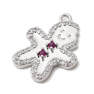 Christmas Brass Micro Pave Cubic Zirconia Pendants KK-L258-04P-D01-1