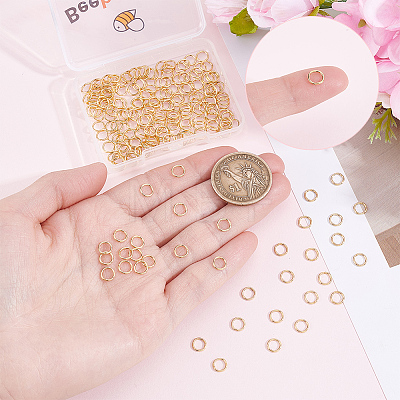 200Pcs 304 Stainless Steel Round Rings STAS-BBC0010-21A-1