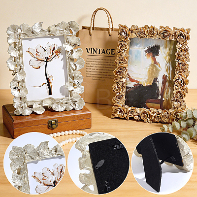 2Pcs 2 Styles Retro Resin Photo Frame Stand DJEW-WR0001-24-1