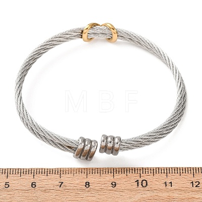 Duo Tone 304 Stainless Steel Infinity Twisted Open Cuff Bangles for Women SA-CBA2192-04GP-1