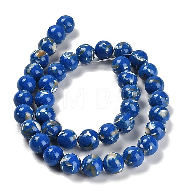 Assembled Synthetic Stone and Trochus Shell Beads Strands G-B128-08D-05-1