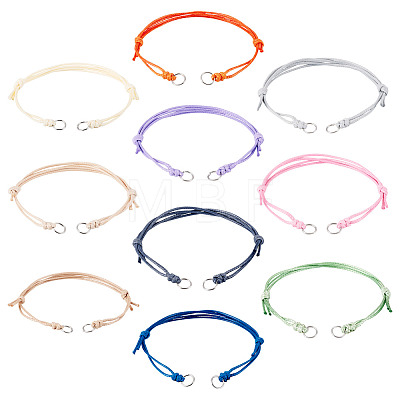10Pcs Waxed Polyester Cord Bracelets Making AJEW-TAC00108-1