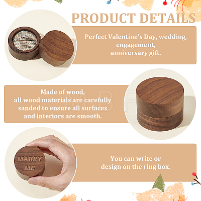 Round Wood Rings Storage Boxes AJEW-WH0166-16B-1