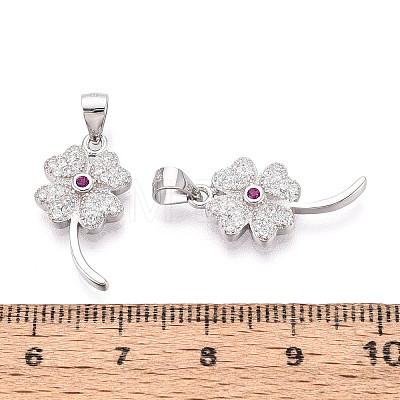 Lucky 925 Sterling Silver Micro Pave Clear Cubic Zirconia Pendants STER-T008-80P-1