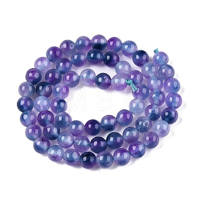 Dyed Natural White Jade Beads Strands G-T138-6mm-210-4-1