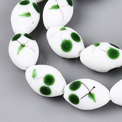 Frosted Handmade Lampwork Beads Strands LAMP-N037-03C-1