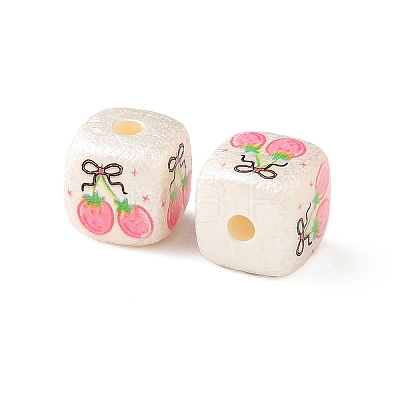 Printed Opaque Acrylic Beads OACR-B054-01H-1