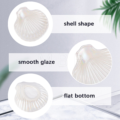 Shell Shaped Porcelain Jewelry Storage Display Trays for Rings AJEW-SP0006-06A-01-1