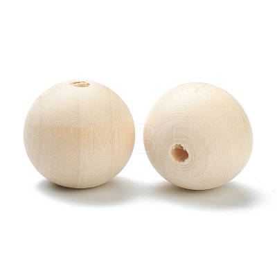 Natural Unfinished Wood Beads WOOD-XCP0001-19I-1