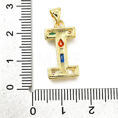 Brass Micro Pave Clear Cubic Zirconia Pendants KK-G521-01G-I-01-1