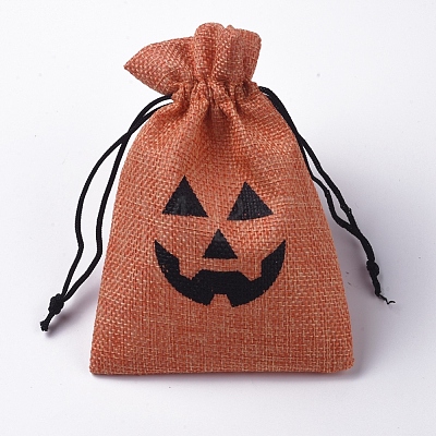 Polyester Imitation Burlap Packing Pouches Drawstring Bags ABAG-WH0024-01-1