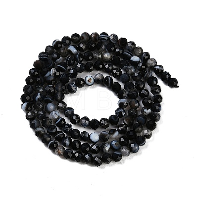 Natural Banded Agate Beads Strands G-P553-G10-02-1