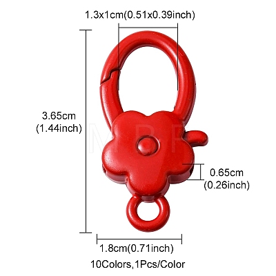 10Pcs Spray Painted Alloy Lobster Claw Clasps FIND-YW0001-58-1