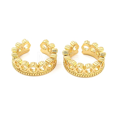Rack Plating Brass Hollow Cuff Earrings for Women EJEW-F326-09G-1