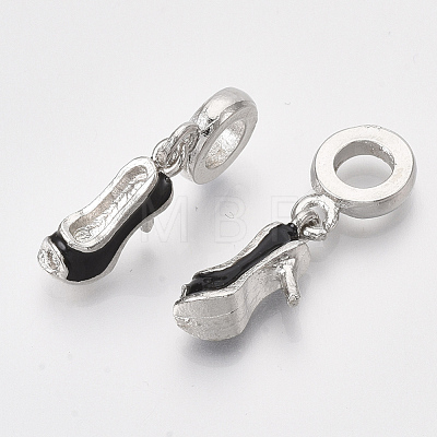 Platinum Plated Alloy European Dangle Charms MPDL-S067-50-1