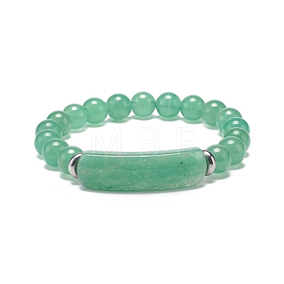 Natural Green Aventurine Beaded Stretch Bracelet BJEW-JB08879-03-1