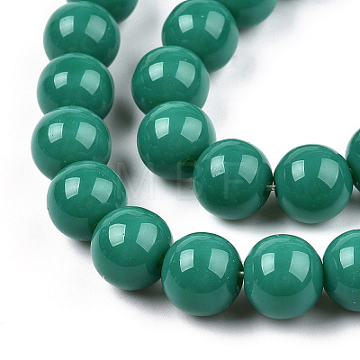 Opaque Solid Color Glass Beads Strands GLAA-T032-P10mm-12-1