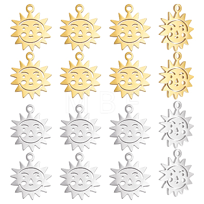 DICOSMETIC 16Pcs 2 Colors 304 Stainless Steel Charms STAS-DC0008-16-1